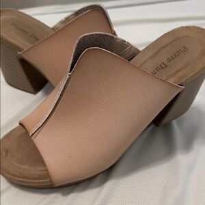 Pierre Dumas Women's Nude Block Heel Mules